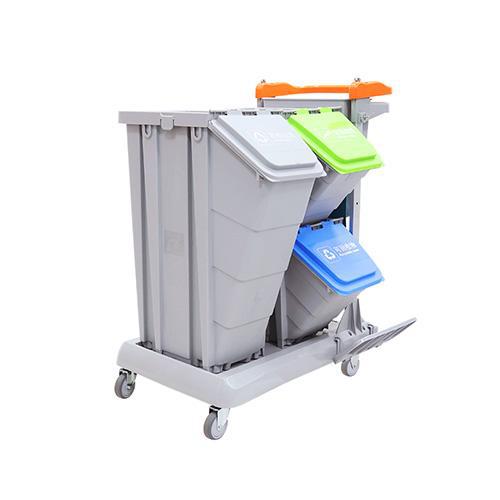 帶剎車靈動(dòng)型分類收納系統(tǒng)清潔車 配工具袋、1個(gè)50公升分類箱、2個(gè)25公升分類箱 JDB T3100
